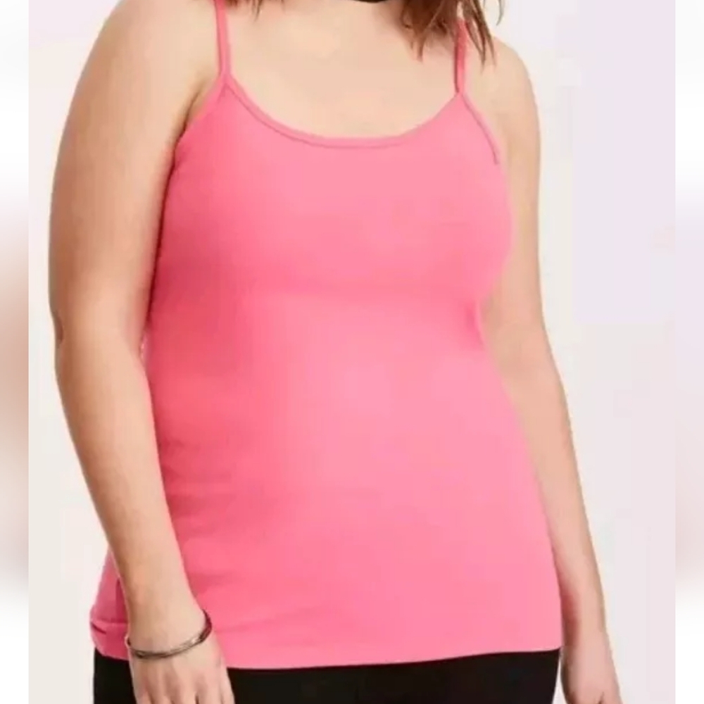 Torrid Foxy Cami Top Woman Plus 5X Scoop Neck Neon Party Pink Coastal Fairy Nwt